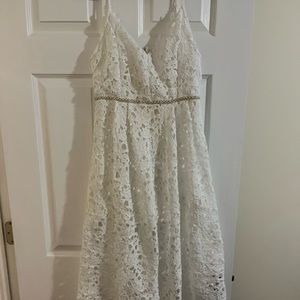 ASTR the label white lace midi dress